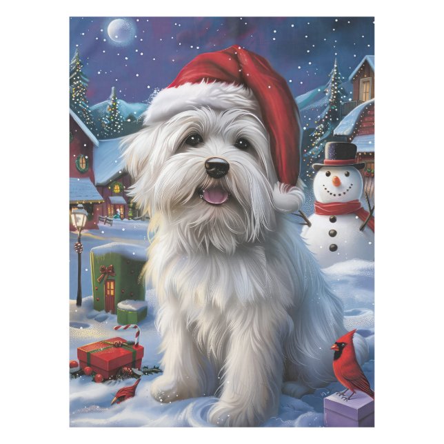 Nappe Coton De Tulear Merveilleux Noël Joyeux Noël (Devant)