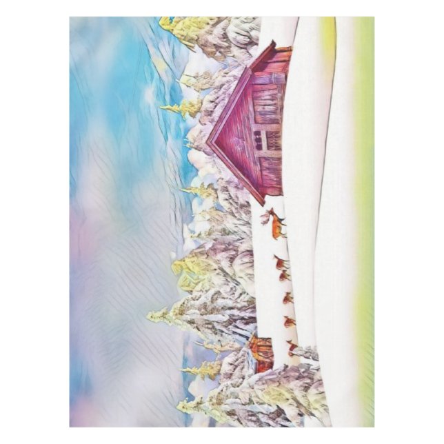 Nappe Couleur d'eau du Cabine de rennes et de billes d'h (Devant)