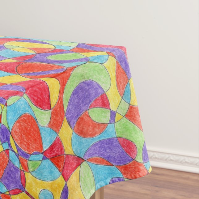 Nappe Couleurs arc-en-ciel Motif de doodle Crayon tiré à (In Situ)