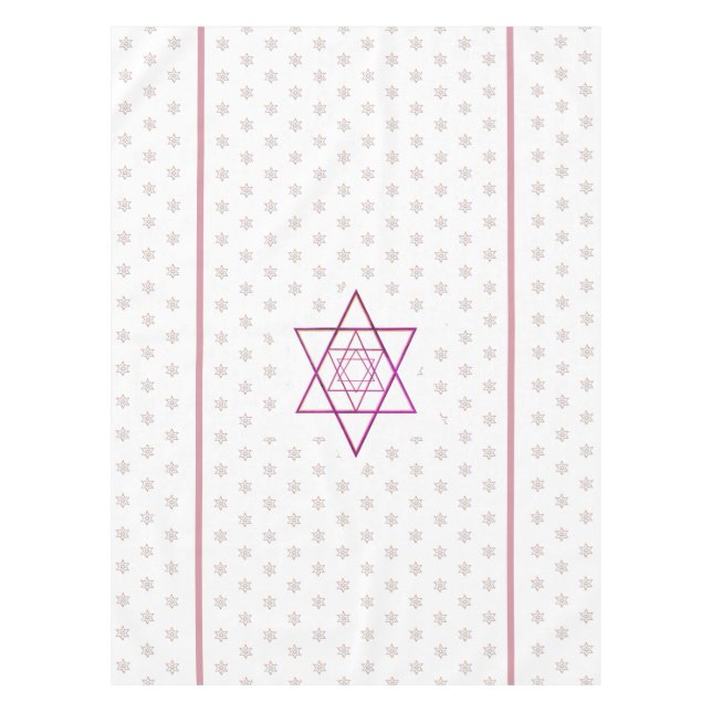 Nappe Couleurs Chaleureuses Etoiles de Fêtes Juives (Devant)