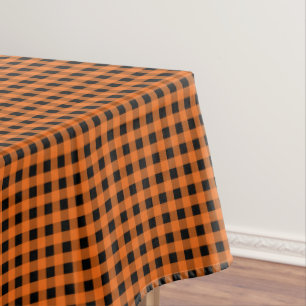 Nappe Couleurs oranges et noires du guingan   Halloween