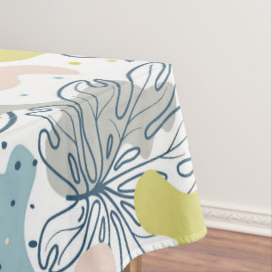 Nappe Couleurs pastel Palm feuilles et formes organiques