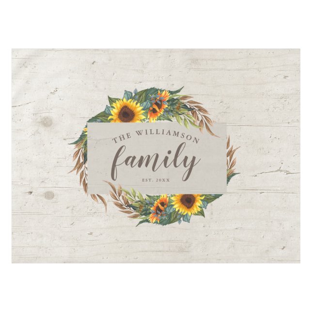 Nappe Country Sunflower Nom de famille Russe Wood (Devant (Horizontal))