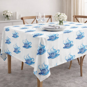 Nappe Coupe Artistique de Café Bleu avec Motifs de tourb