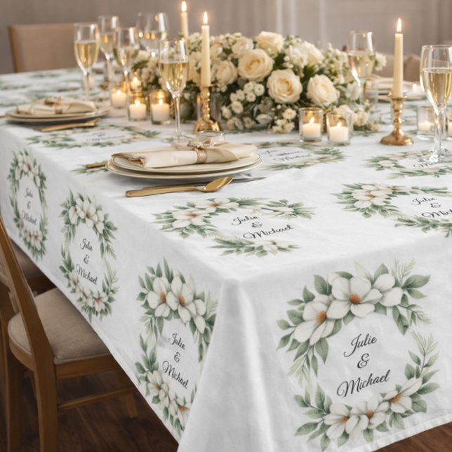 Nappe Couronne de magnolia blanche Décoration de mariage (Créateur téléchargé)