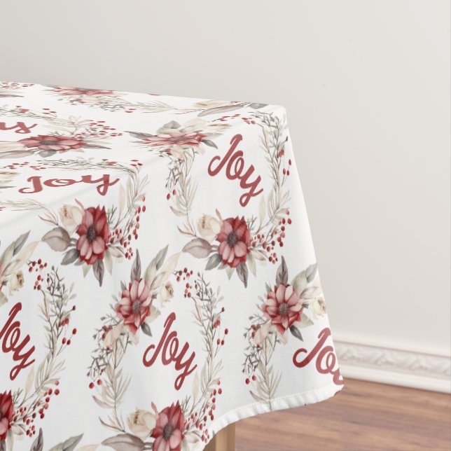 Nappe Couronne de Noël, avec fleurs rouges et baies (In Situ)