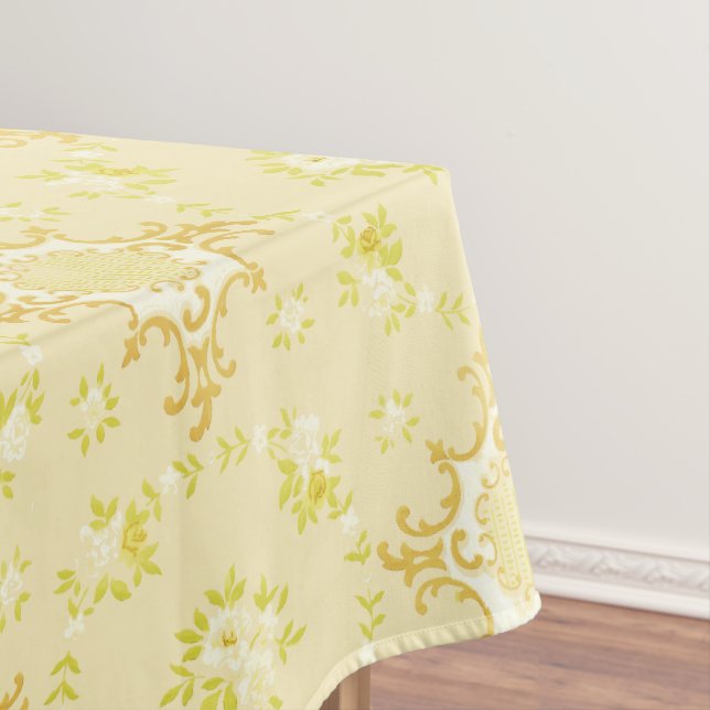 Nappe Couronnes Florales avec Motif de Centres de Rose (In Situ)