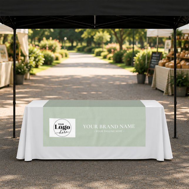 Nappe Couvre-table avec logo de marque Vert Sauge (Créateur téléchargé)