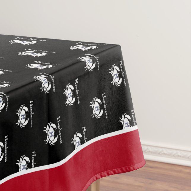 Nappe Crabe rouge noir blanc monogramme Côte marine (In Situ)