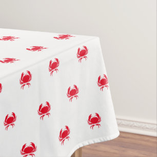 Nappe Crabes rouge blanc animaux de mer motif moderne