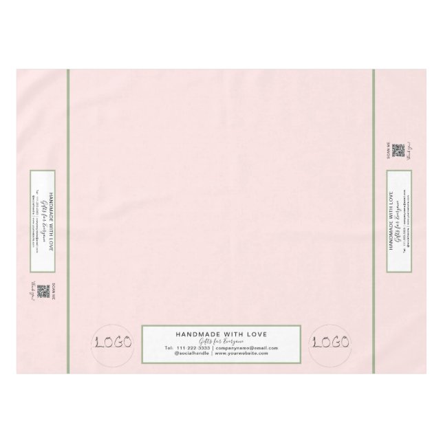 Nappe Craft Show Blush Green 52 x 70 QR Code (Devant (Horizontal))