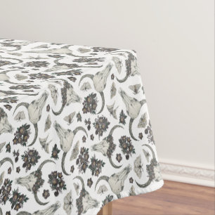 Nappe Crâne animal gothique avec fleurs Motif