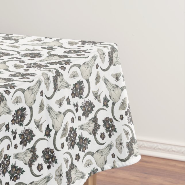 Nappe Crâne animal gothique avec fleurs Motif (In Situ)