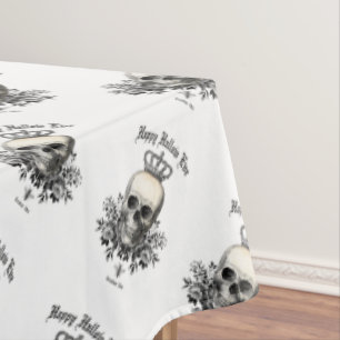 Nappe Crâne et couronne Vintage d'Halloween moderne