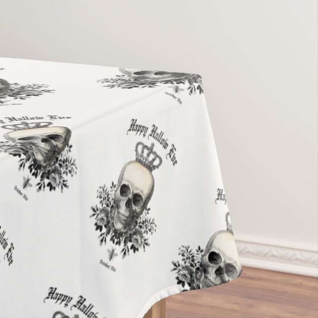 Nappe Crâne et couronne Vintage d'Halloween moderne (In Situ)