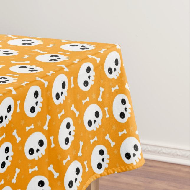 Nappe Crâne et os mignons motif d'Halloween (In Situ)