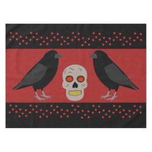 Nappe Crâne gothique et ravens du gardien Halloween