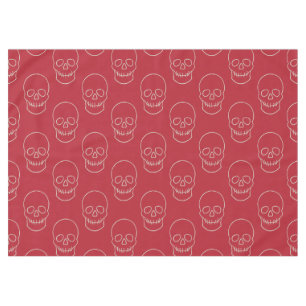 Nappe Crâne - rouge sang et blanc os