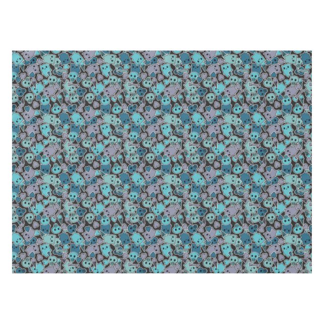 Nappe Crânes, et coeurs sur l'arrière - plan noir 2 (Devant (Horizontal))