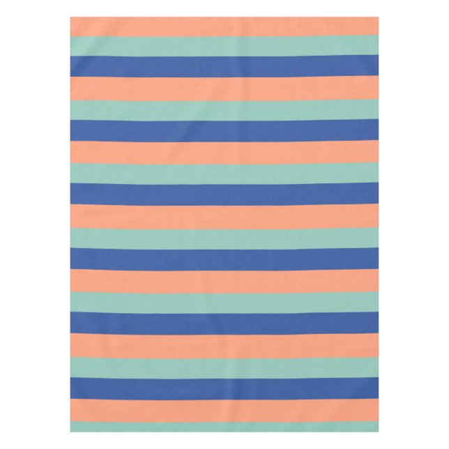 Nappe Cravate à rayures orange et bleu (Devant)