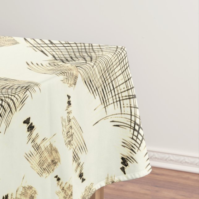Nappe Croisé brun écrou ou kaki courbe traces beige (In Situ)