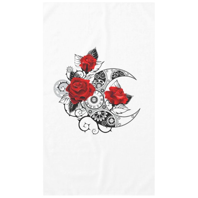 Nappe Croissant mécanique avec roses rouges (Devant)