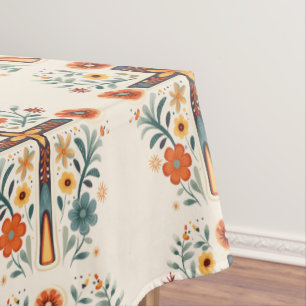 Nappe Croix de Pâques et fleurs Motif nordique