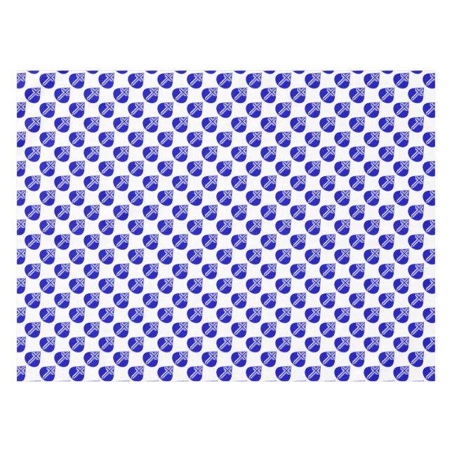 Nappe Croix en larme sur fond bleu (Devant (Horizontal))