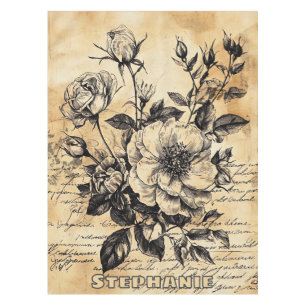 Nappe Croquis floral rustique avec calligraphie - âge (1