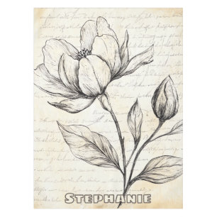 Nappe Croquis floral rustique avec calligraphie - âge (4