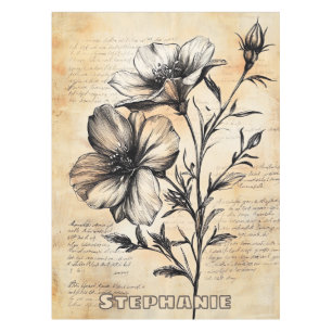 Nappe Croquis floral rustique avec calligraphie - âge (6