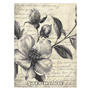 Nappe Croquis floral rustique avec calligraphie - âge (8