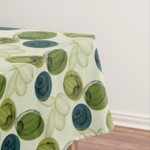 Nappe Croquis vert Olive Dessin Cuisine Motif
