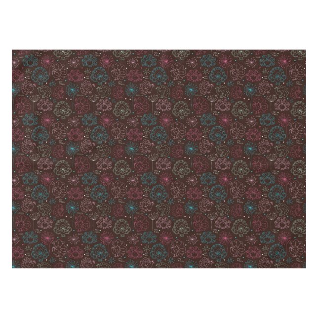 Nappe cru de papier peint de l'Inde de fleur de paon (Devant (Horizontal))