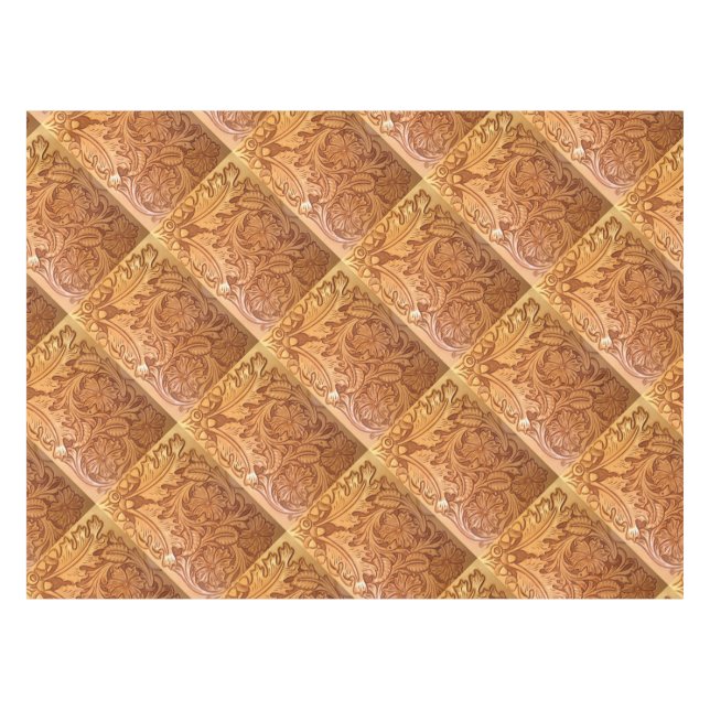 Nappe Cuir usiné brun rustique de pays occidental (Devant (Horizontal))