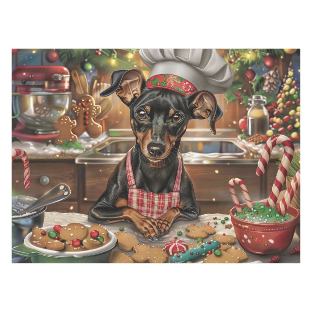 Nappe Cuisine de vacances allemande Pinscher : Noël fest (Devant (Horizontal))