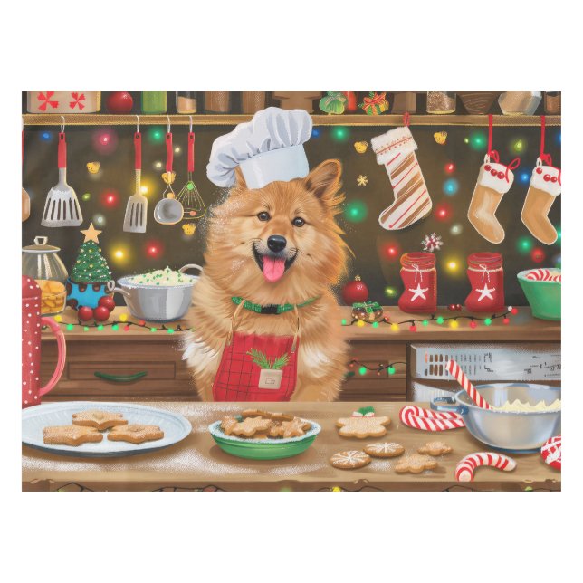 Nappe Cuisson festive de Noël du Spitz finlandais : Noël (Devant (Horizontal))