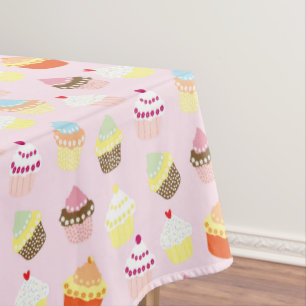 NAPPE CUPCAKES MOTIF ROSE TABLECLOTH