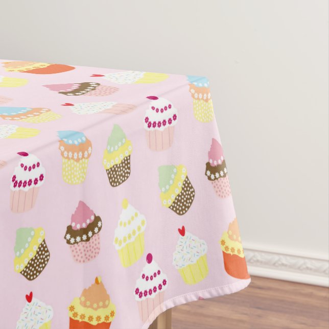 NAPPE CUPCAKES MOTIF ROSE TABLECLOTH (In Situ)