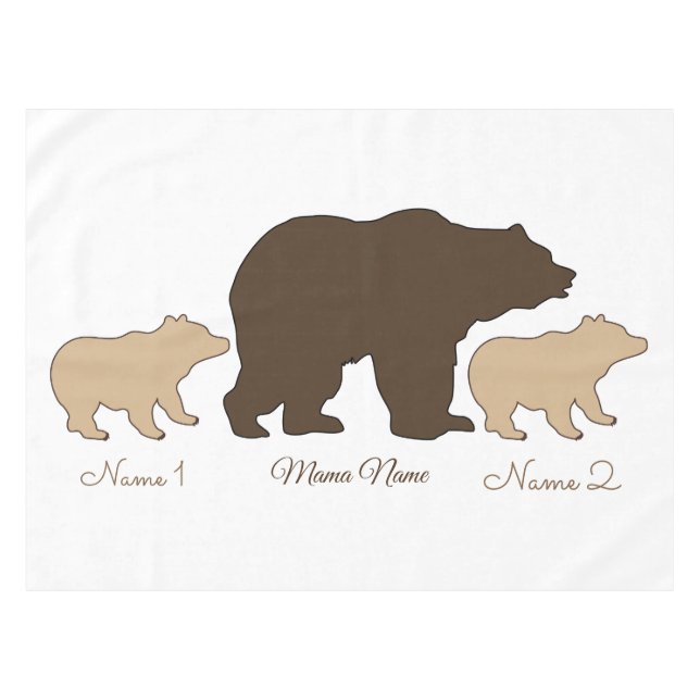 Nappe Custom Mama Bear With 2 Kid Names Mothers Day Gift (Devant (Horizontal))