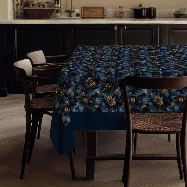 Nappe Custom Name Minimalist Navy Gold Tablecloth Chic  (Custom Name Minimalist Navy Gold Tablecloth Chic )