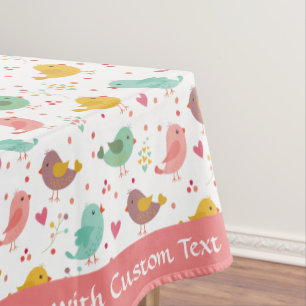 Nappe Cute Baby Oiseau Coeur rose Turquoise violet Perso