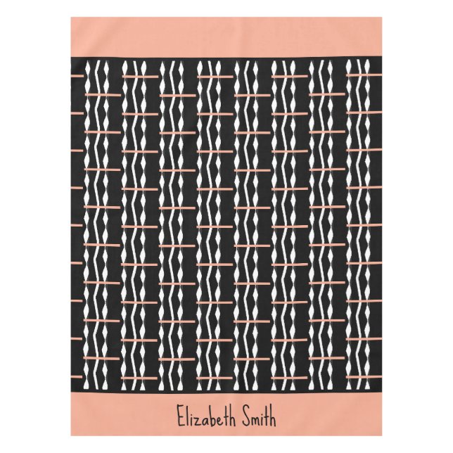 Nappe Cute Brown, noir et blanc Carré Motif  (Devant)