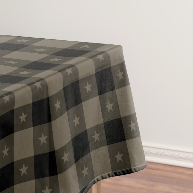 Nappe Cute Buffalo Plaid Avec Étoiles Noir & Taupe Rusti (In Situ)