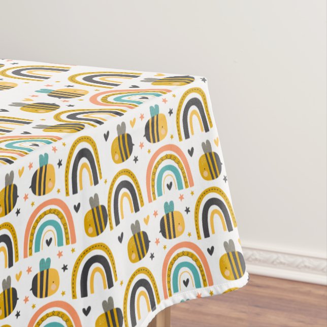 Nappe Cute Bumble Bee et Rainbows Motif (In Situ)