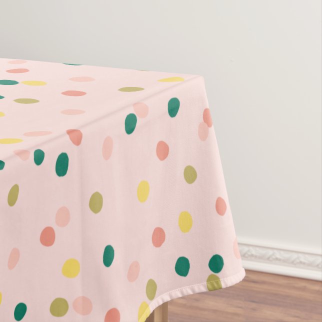 Nappe Cute Confetti Pois Motif rose vert (In Situ)