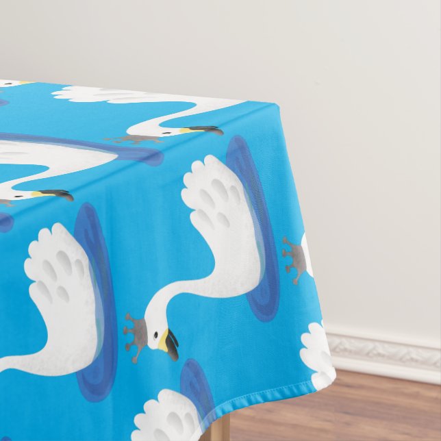 Nappe Cute cygne blanc avec dessin de la couronne (In Situ)
