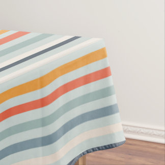 Nappe Cute Dusky Orange Bleu Motif rayé ocre