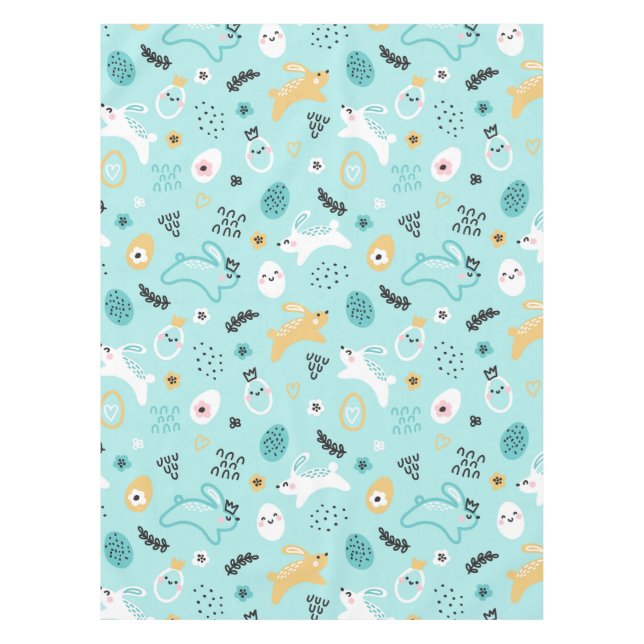 Nappe Cute Easter Bunny Pattern Kawaii Rabbits Eggs  (Devant)