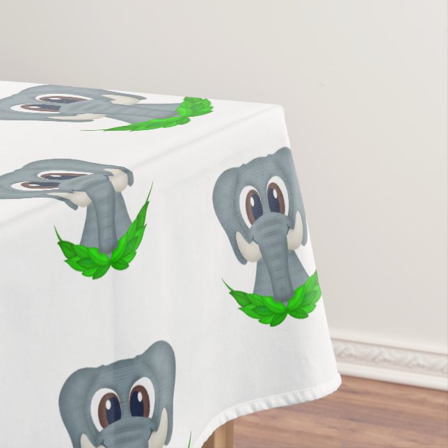 Nappe Cute Elephant Anniversaire de enfant Safari Motif  (In Situ)